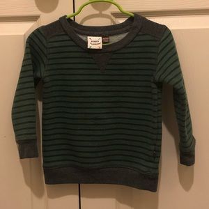 Green and gray striped sweatshirt- toddler boy